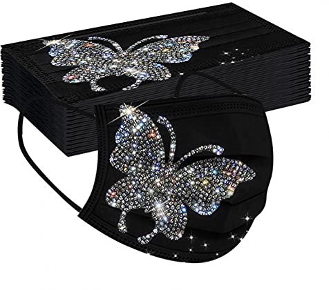 Lulupi 50Stück Erwachsene Mundschutz Einweg mit Motiv Mund-Nasenschutz 3D Druck Einmal MNS Halstuch Maske Staubdicht Atmungsaktiv Mund-Tuch Bedeckung Bandana Schals in vielen Farben,für Damen Herren