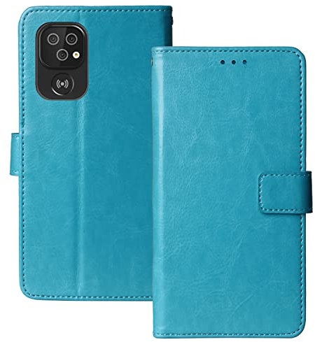 Lankashi Stand Premium Retro Business Flip Leather Case Protector Bumper For Doro 8100/8100 Plus / 8110/8110 Plus / 8210/8220 / 8200/8200 Plus TPU Silicone Protection Phone (Blue)