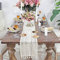 DÉCOCO 9,5x 95 Beige Makramee Tischläufer rechteckige Häkelspitze Elegante Hohle Mesh Tischdecke für rustikale Boho Hochzeit Dekor Braut & Baby Dusche Dekoration Vintage Bauernhaus Tabletop Dekor