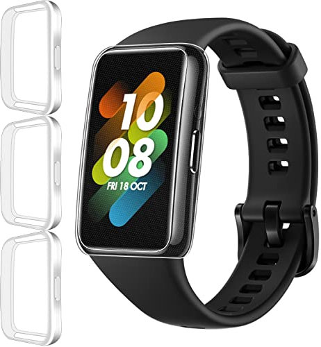 ivoler 3 Piezas Funda para Huawei Band 7/6 / Honor Band 7/6, Cubierta Completa Protector de Pantalla Carcasa Protectora Transparente Suave TPU Silicona Caso Anti-Arañazos Case Cover