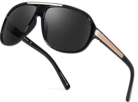 SODQW Polarisiert Sonnenbrille Herren Damen Wrap Brille mit 400UV-Schutz große Maske,59mm