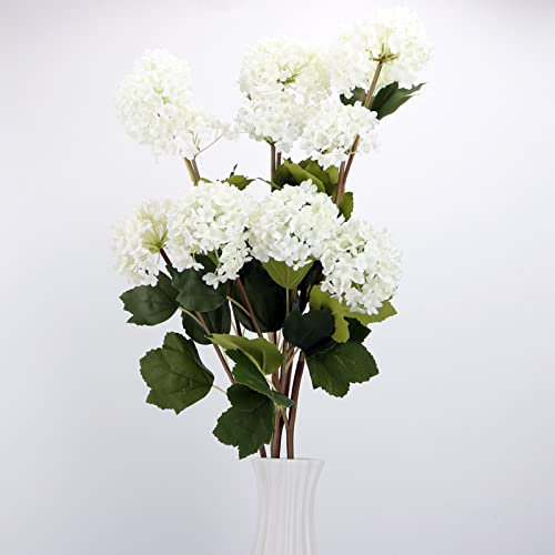LGEGE Künstliche Hortensien, weiße Hortensien, Seidenblumen für Zuhause, Küche, Büro, Hotel, Dekoration, Blumenarrangement, Tafelaufsätze für den Tisch, 3 Stück