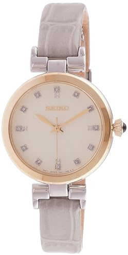 Seiko Women's | Champagne Dial | Beige Leather Strap SRZ546P1