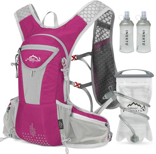 IX INOXTO Sac à dos d'hydratation léger avec poche d'hydratation de 2 L pour homme et femme, gilet d'hydratation pour course à pied, randonnée, cyclisme, course et escalade (rose)