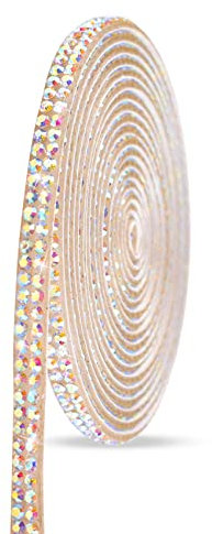 CUNTAUK Rubans en strass, bandes de ruban diamant en cristal, rouleau d'autocollants brillants pour décoration, cadeau, téléphone, mariage (couleur)