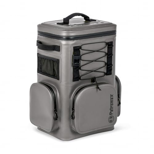 Petromax Kühlrucksack 17 Liter | 6 Tage Passive Kühlung ohne Strom (144 Stunden) | Rückenpolsterung | stabil | wasserdicht und auslaufsicher | leicht und ergonomisch | Flaschenöffner (grau)
