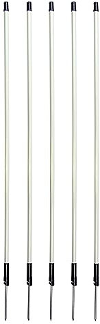 horizont strongLine Zusatzpfahl für Netze 90 cm über dem Boden, 105 cm Gesamtlänge, 5 Stück, Fiberglaspfähle mit Einzelspitze, weiß – Zusatzpfähle für Weidenetze, Weidezaunpfähle, Zaunstangen