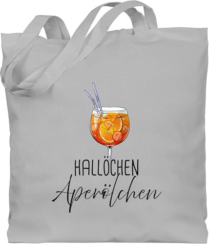 Baumwolltasche - Karneval & Fasching - Taschen - Hallöchen Aperölchen I Aperol Spritz Mädelsabend I Aperol Spritz Geschenk - Unisize - Hellgrau - tasche kamellebeutel faschings sauf jutebeutel