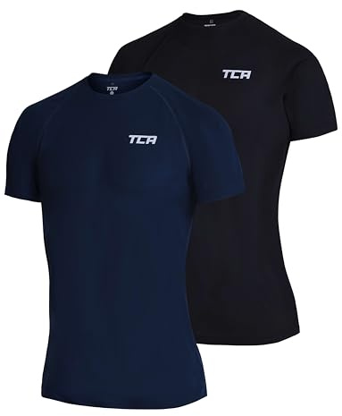 TCA Superlight Gym Tops for Men 2 Pack, Lightweight, Breathable, Running Top Men & Gym T Shirts Men - Mens T Shirts Multipack, Gym Top