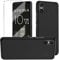 HuiYouMY 2-in-1 Case Compatible with Sony Xperia 10 VI Cover with 1 Pack Tempered Glass Screen Protector for Sony Xperia 10 VI, Slim Fit Soft TPU Shockproof Anti-Scratch Phone Case Cover - Black
