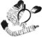 WOONEKY 1 Set Zebra Kostümohren Stirnband Tierohr Haarbänder Tierkopfschmuck Tierschwanz Tierkostüm Dekorative Fliege Stirnband Zebra Handschuh Cosplay Stirnbänder