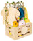 Yigney Holzschrank für Babypartys, Geschenkkorb mit Griff, Girlande, Lichterkette, große Baby-Aufbewahrungsbox, Geschenk für Neugeborene, Willkommensgeschenk für Schwangerschaft