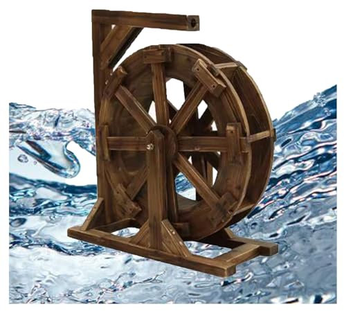 Wasserradbrunnen Aus Holz, Schreibtischdekoration, Poolzirkulation, Miniatur-Teich-Rasen-Garten-Ornamentfiguren, for Garten, Hinterhof, Teich(80cm/31.5inch)