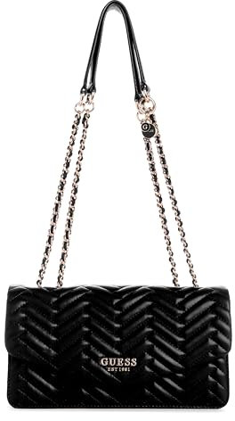 GUESS Damen Anning Convertible Crossbody Flap Umhängetasche, Schwarz