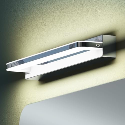 Mai & Mai Spiegelleuchte 40cm LED Badlampe | Spiegellampe, 4000K Badezimmer Lampe | LED Wandleuchte Chrom 9W SparkLuxe