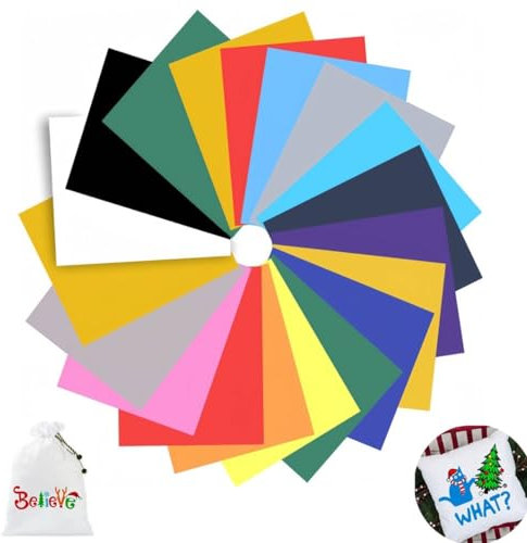 FTXanty Vinilo adhesivo para plotter Cricut, multicolor, transferencia de vinilo para plotter20 PCS, 30,5 x 20 cm, para tazas, tarjetas, pegatinas, bricolaje