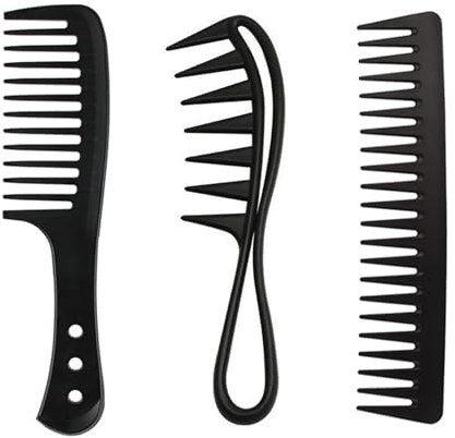 Eupneicu Pettine A Denti Larghi, 3 Pezzi Pettini Barbiere, Pettini Capelli Antistatico In Fibra Di Carbonio, Pettine Denti Larghi Per Salon, Domestico, Varie Acconciature