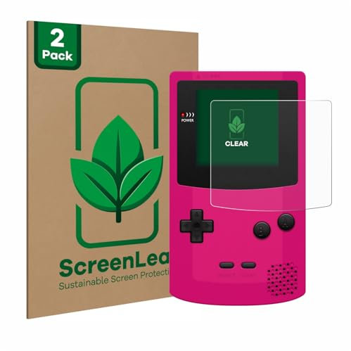 ScreenLeaf (2 Stück Schutzfolie für Nintendo Gameboy Color [nachhaltiger Displayschutz, Folie, transparent, kratzfest]