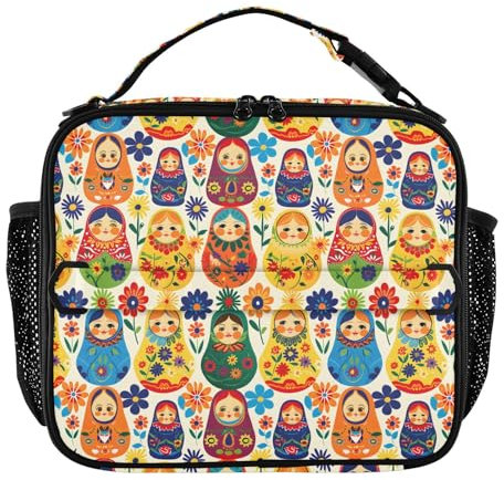 Russian Doll Lunch Bag, Portable Insulated Lunch Cooler Bag for School Office, Travel