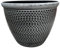 Gr8 Garden Large 36cm Plastic Round Cromarty Plant Pot Flower Planter Water Grow Tub Garden Patio Indoor Outdoor Decor (Silver, Pack of 1)