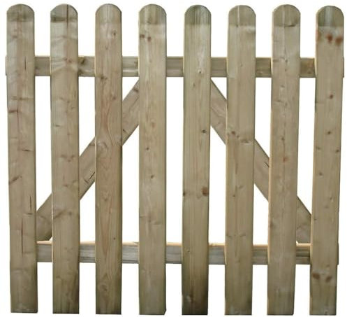 LoviStore Cancelletto Cancello per Steccato Recinzione Staccionata Recinto in Legno di Pino Impregnato in Doghe Esterno Arredo Decorativo Giardino Terrazzo Divisorio (100x100 cm)