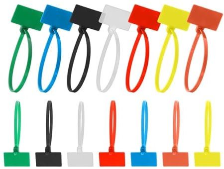 Abiyou Fascette Stringicavo Colorate, 250 Pezzi 150MM x 3MM Etichette Fascette Cavi, Fascette Nylon Autobloccanti Invia 4 Adesivo e 1 Penna marcatore, per Casa Ufficio Giardino Garage Ufficio