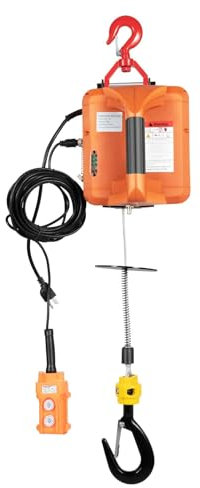 SAYEYBU Treuil éLectrique, Treuil éLectrique Portatif De 300 Kg, Grue éLectrique, pour Garage, EntrepôT, Usine, Levage Et Remorquage,Orange