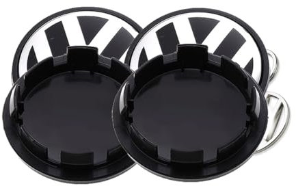4 Pièces Cache de Roue et Auto Porte - clés, Cache Moyeu, Auto Cache Moyeux, Enjoliveurs Centre de Roue de Voiture, Enjoliveurs de Roue, Kit de Cache-moyeux, pour Décorer, Noir (65 Mm)