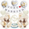 55 Stück Hochzeitsdeko Just Married Deko, , Mr & Mrs Hochzeit Deko, Hochzeit mit Just Married Girlande, Cake Topper