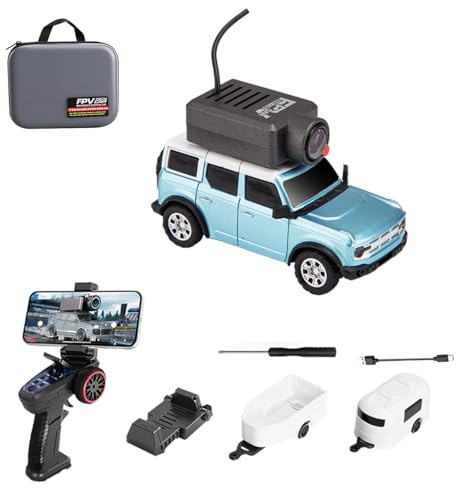 WL 1/64 Scale Full Proportional FPV Mini RC Car with APP Auto-Pairing, WiFi Module Control, Camera (RTR Version/Blue)