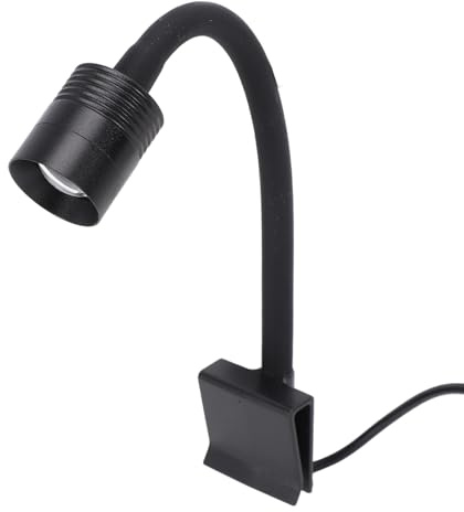 Acouto Mini-Aquarium-Spot-Licht, 3-Farben-LED-Fisch-Aquarium-Licht mit 3/9/12-Stunden-Timer, IP65-wassergeschützt, 360 Grad Verstellbarer Klemmarm, USB-betriebener Clip-on-Spotlight