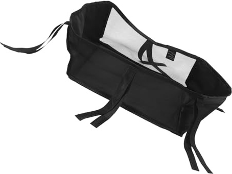 CONGARTENO Kinderwagen Aufbewahrungskorb Großformat mit Verstärktem Boden Universeller Unterbaukorb für Babyartikel Stabile Babywagen Ablage Einfach Montierbar Schwarz 35X32X13 cm