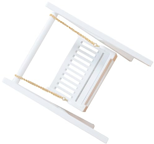 ifundom 12 Miniature Dollhouse Swing White Mini Garden Swing Doll House Furniture Accessory for Doll Play