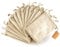 Leafico Organic Cotton Reusable Produce Bags - Small 13x18 cm -12 Pcs Biodegradable Eco-Friendly Bulk Bin Bags for Food - Cloth Bags - Fruit Vegetable Storage - Drawstring Pouch - Produce Linen Bag