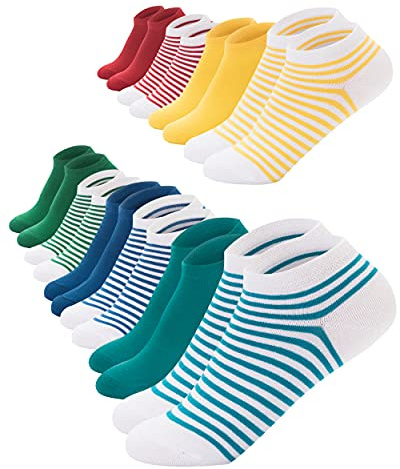 FOOTNOTE 10 Paar Sneaker Socken Ohne Gummi Ohne Naht Damen Herren Schwarz Weiß Bunt Pastell Orange-Rot Größen: 35-38, 39-42