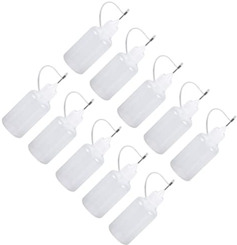 Kleberflasche Mit Nadelspitzen-Applikator, DIY Quilling-Werkzeug, Präzisionsflasche, 30 ml, 10er Packung