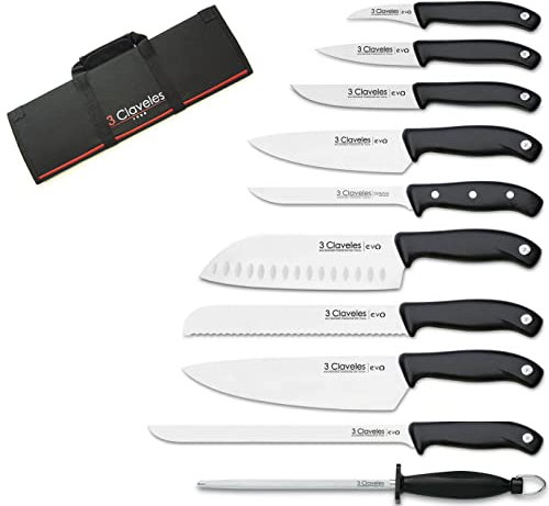 Maletín de 9 cuchillos EVO para cocineros + fus..