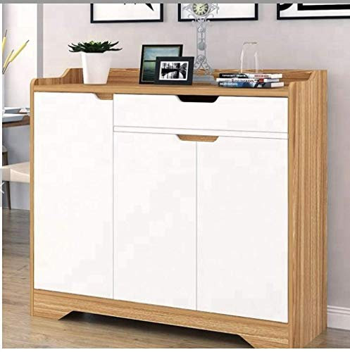 White Shoe Storage Cabinet Unit Cupboard Hallway Furniture Living Room Shoe Rack HYGRAD® (Natural, Large)