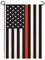 Shmbada Dünne rote Jute-Flagge – schwarze, weiße und rote Streifen, amerikanische Ehrenwehrfahne, hochwertig, doppelseitig, dekorativ für den Außenbereich, 32,5 x 47,8 cm
