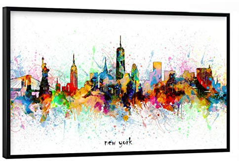 artboxONE Poster mit schwarzem Rahmen 45x30 cm Städte New York Skyline Artistic - Bild New York City Cityscape