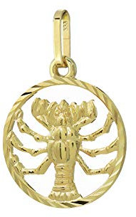 NKlaus Krebs Sternzeichen 333 8 Karat Gelbgold 15mm Kettenanhänger Horoskop Zodiak 9152