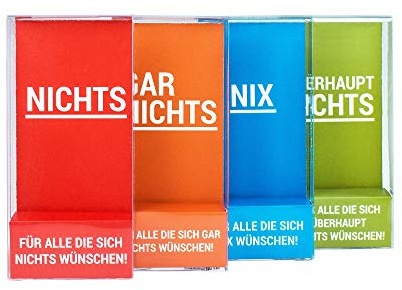 Monsterzeug Nichts Geschenk im 4er Set, Absolut gar nix verschenken, Witziger Scherzartikel, Geburtstagsgeschenk für Menschen, die Sich Nichts wünschen