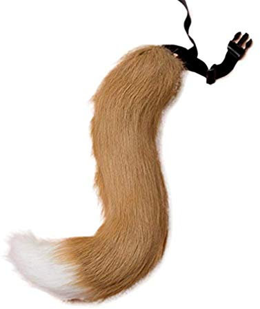Firestar Star FIRE Halloween Party Cosplay Fuchs Schwanz Ohren Persönlichkeit Glockenhals Kragen Kostüm Party Cosplay Set verstellbaren Fuchs Schwanz (50-05/Schwanzlänge 50cm)