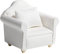 SunniMix Reines weiß 1:12 Skala Mini Holz Sofa Sessel puppenhaus miniaturen möbel Modell w/Kissen Wohnzimmer Dekoration zubehör