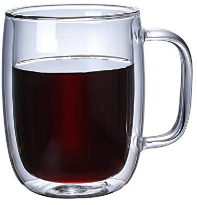 KaffeegläSer SaftgläSer Thermoglas Doppelwandig Kaffeetasse Glas GlüHweingläSer Mit Henkel Tee Tassen Glas Espresso Glas FüR Latte Cappuccino Milk Juice 450ml,2cups
