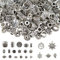 TOAOB Tibetische Perlen Silber 300 Stück Zwischenperlen Metallperlen zum Auffädeln Perlenkappen Spacer Perlen für Armbänder Schmuckherstellung Antike Bastelperlen DIY Schmuckzubehör mit Loch