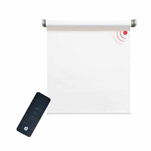 Elektrisches Rollo, weiß, 3% lichtdurchlässig, inkl. Akku-Motor & Sender, 160x240 cm (1 ST)