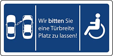 Aufkleber Hinweis Bitte Türbreite Abstand halten Schild Folie selbstklebend | Größe wählbar Made in Germany, Größe: 10x20 cm