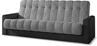 mb-moebel Sofa mit Schlaffunktion und Bettkasten, Couch für Wohnzimmer, Schlafsofa Federkern Sofagarnitur Polstersofa Wohnlandschaft mit Bettfunktion - MATIZ (Monolith85+Monolith97)