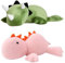MASINIES Jouet en peluche dinosaure – Oreiller en peluche mignon – Oreiller en peluche douce (rose)